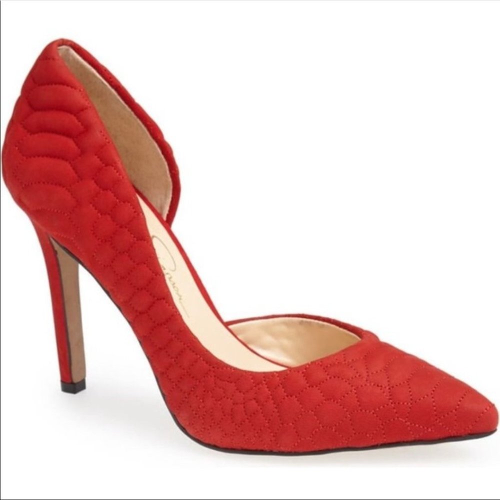 Jessica Simpson 'Caldas' Quilted red Leather Pump